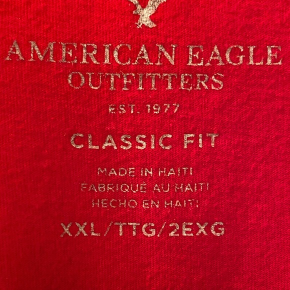 NWOT MEN’S RED SIZE XXL AMERICAN EAGLE SHORT SLEEVE T SHIRT - Picture 3 of 6